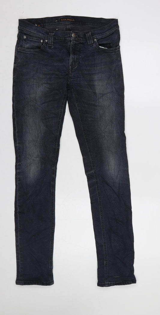 Mens UK Size M Nudie Jeans Co Slim Fit Straight Blue Jeans