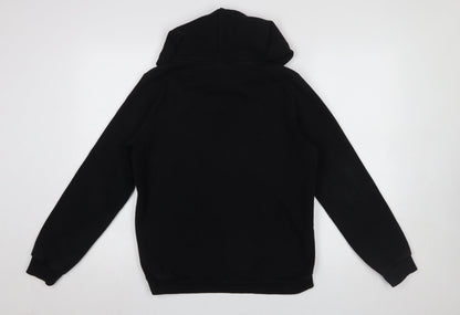 Hype Boys Black 14 Years Pullover Hoodie Graphic Print Cotton Blend