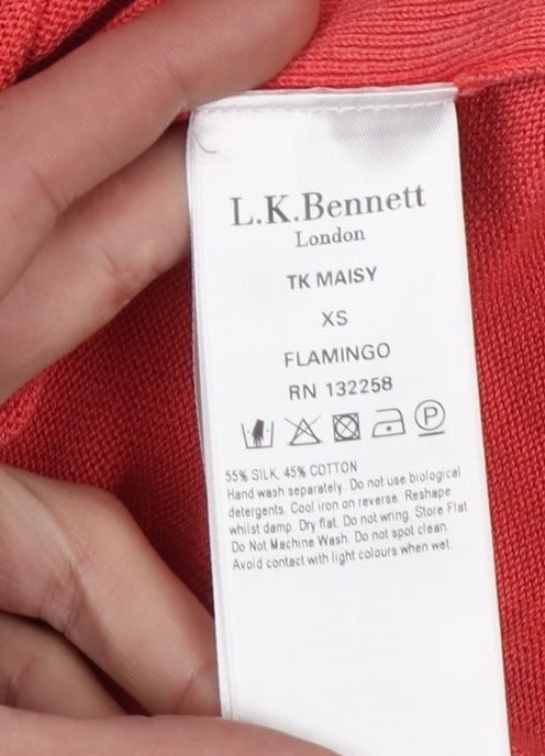 Womens UK Size XS L.K.Bennett Pink Pullover Jumper
