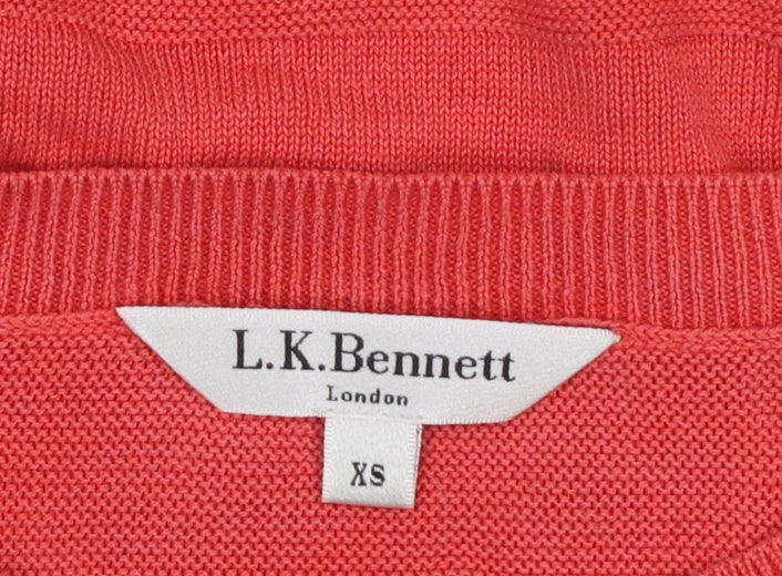 Womens UK Size XS L.K.Bennett Pink Pullover Jumper