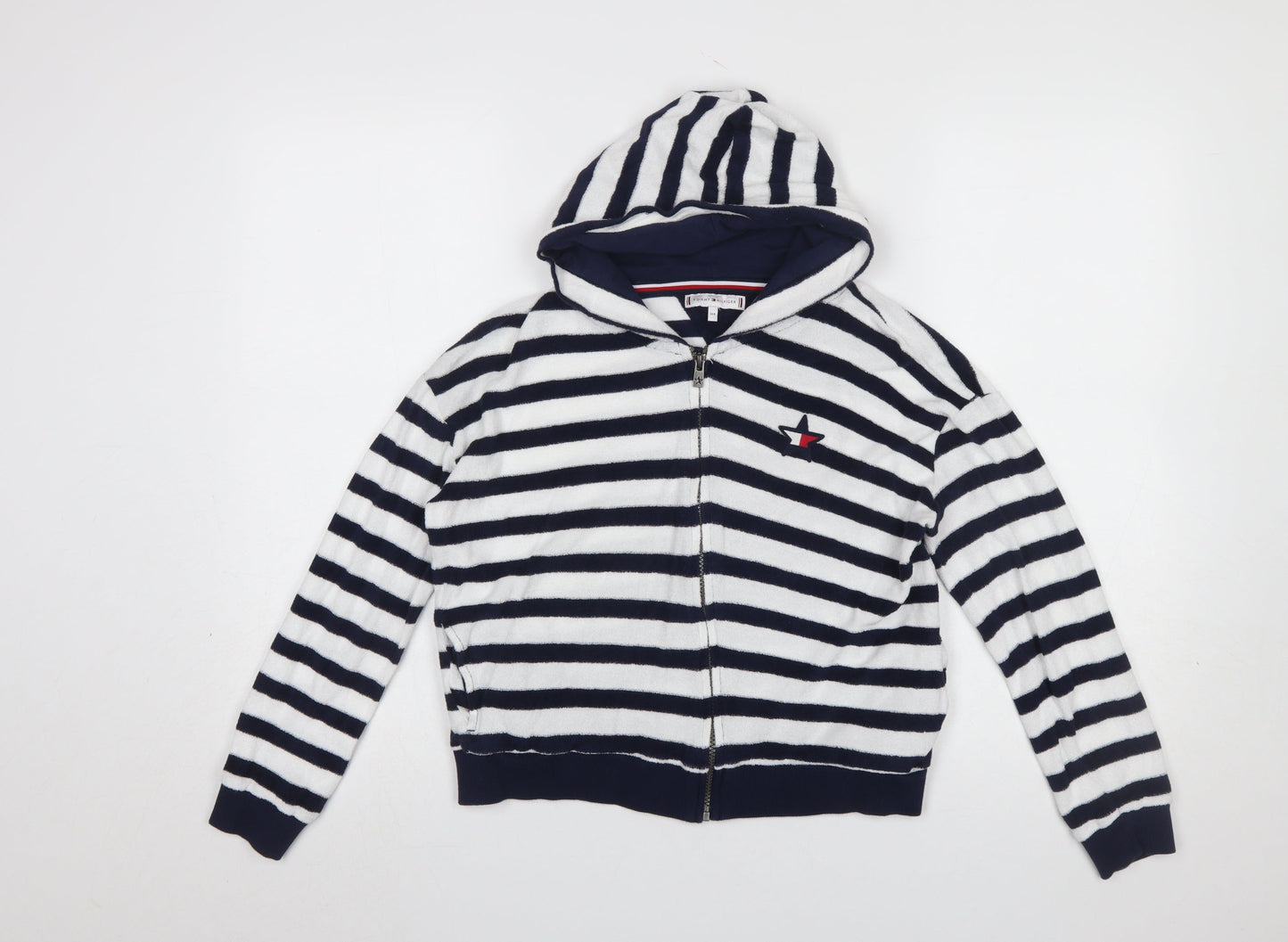 Girls UK Size 16 Years Tommy Hilfiger Blue Full Zip Hoodie