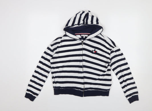 Girls UK Size 16 Years Tommy Hilfiger Blue Full Zip Hoodie