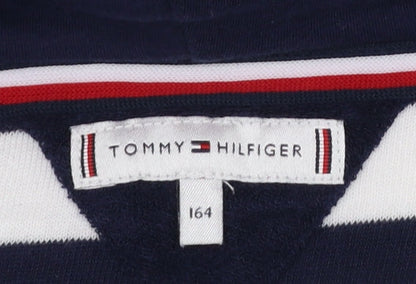 Girls UK Size 16 Years Tommy Hilfiger Blue Full Zip Hoodie