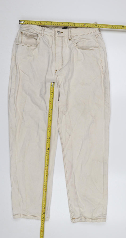 Womens UK Size 12 Reclaimed Vintage Regular Fit Mom Beige Jeans