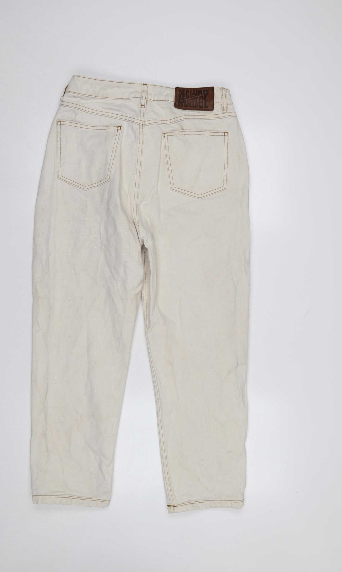 Womens UK Size 12 Reclaimed Vintage Regular Fit Mom Beige Jeans