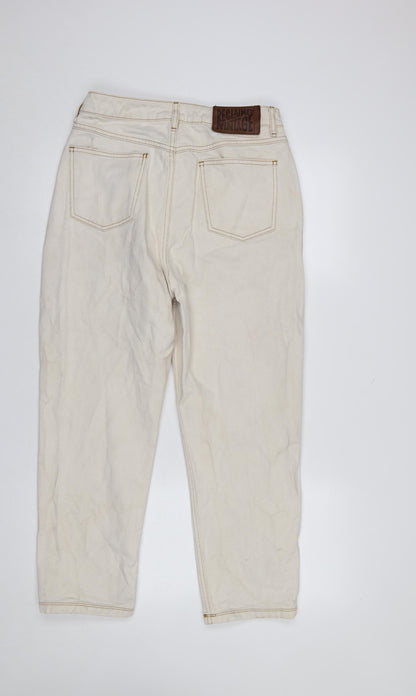 Womens UK Size 12 Reclaimed Vintage Regular Fit Mom Beige Jeans