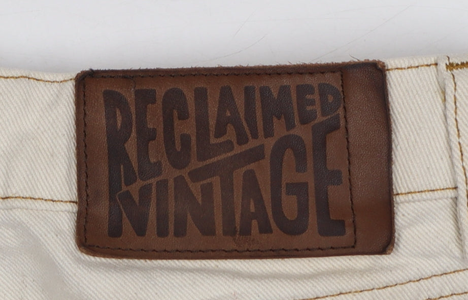 Womens UK Size 12 Reclaimed Vintage Regular Fit Mom Beige Jeans
