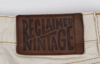Womens UK Size 12 Reclaimed Vintage Regular Fit Mom Beige Jeans