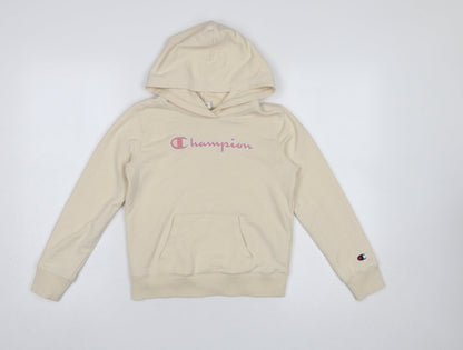 Girls UK Size 9-10 Years Champion Beige Pullover Hoodie