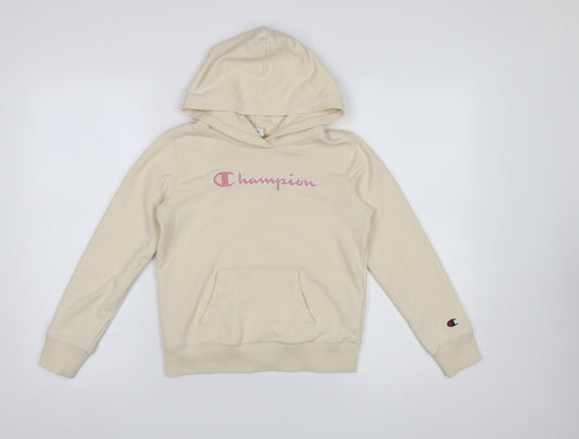 Girls UK Size 9-10 Years Champion Beige Pullover Hoodie