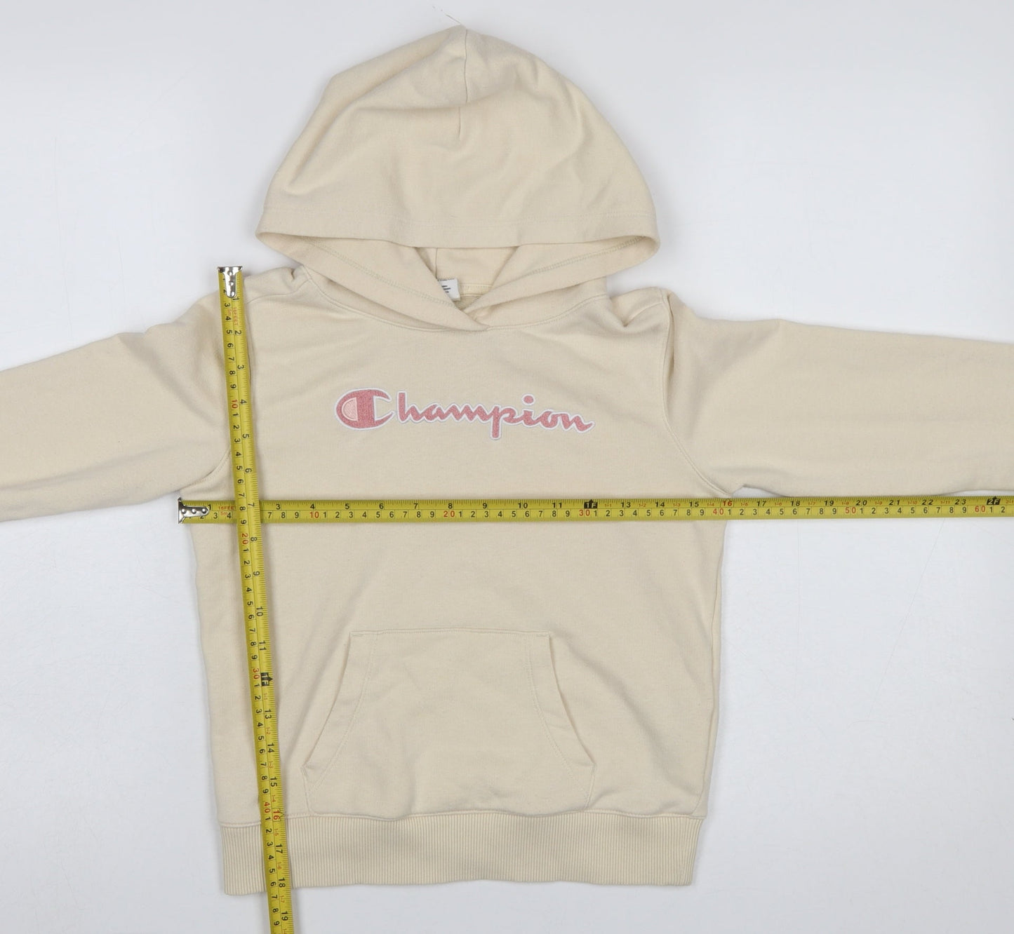 Girls UK Size 9-10 Years Champion Beige Pullover Hoodie