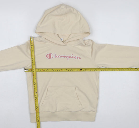 Girls UK Size 9-10 Years Champion Beige Pullover Hoodie
