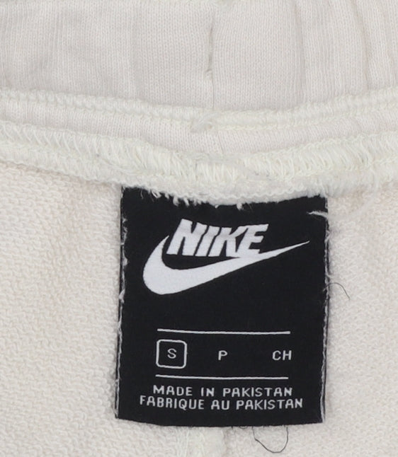 Womens UK Size S Nike Regular Fit Jogger Ivory Trousers