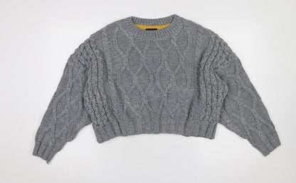 Womens UK Size 12 Topshop Grey Pullover Jumper