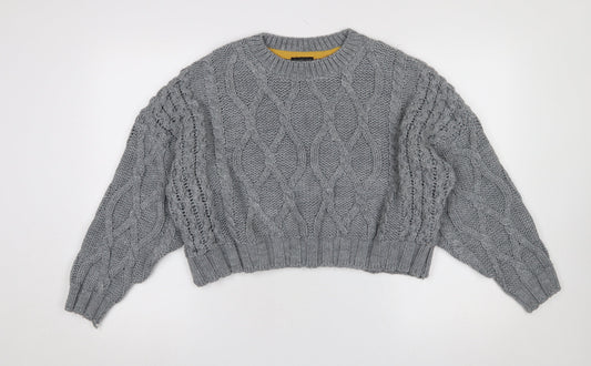 Womens UK Size 12 Topshop Grey Pullover Jumper