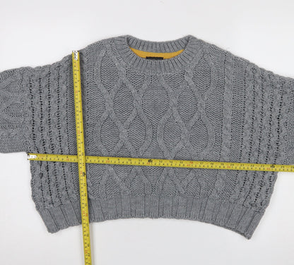 Womens UK Size 12 Topshop Grey Pullover Jumper