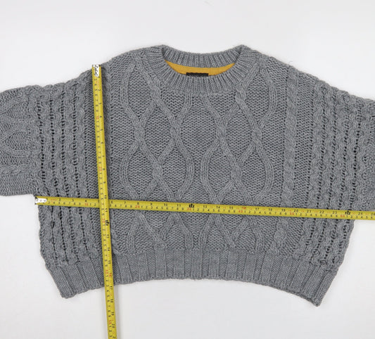 Womens UK Size 12 Topshop Grey Pullover Jumper