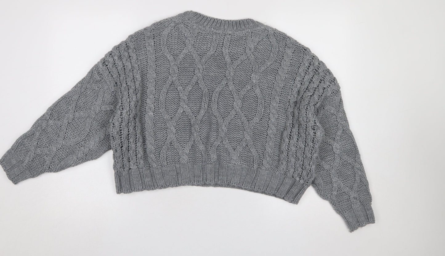 Womens UK Size 12 Topshop Grey Pullover Jumper
