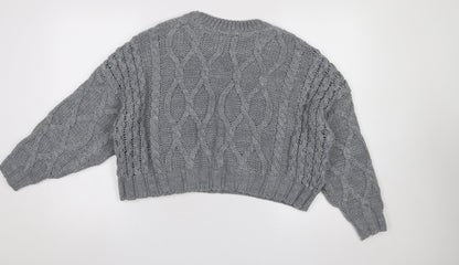 Womens UK Size 12 Topshop Grey Pullover Jumper