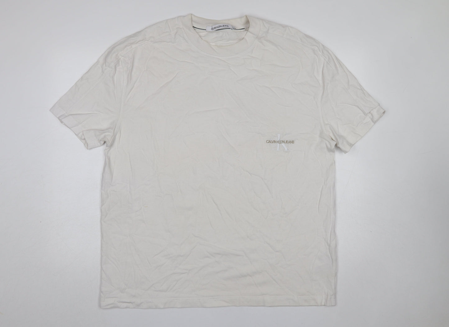 Mens UK Size 2XL Calvin Klein Jeans White  T-Shirt