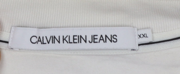 Mens UK Size 2XL Calvin Klein Jeans White  T-Shirt