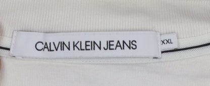 Mens UK Size 2XL Calvin Klein Jeans White  T-Shirt