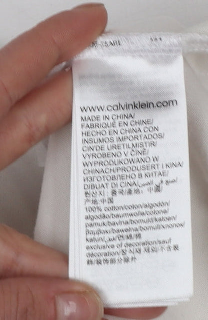 Mens UK Size 2XL Calvin Klein Jeans White  T-Shirt