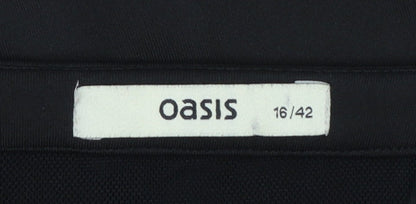 Oasis Women’s Black Size 16 Sleeveless Peplum Zip Pencil Dress