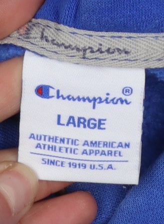 Womens UK Size L Champion Blue Pullover Hoodie