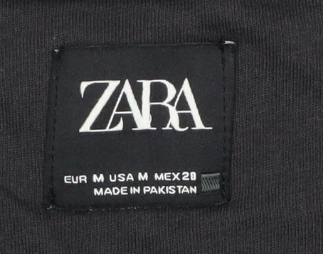 Womens UK Size M Zara Black Cardigan Sweatshirt