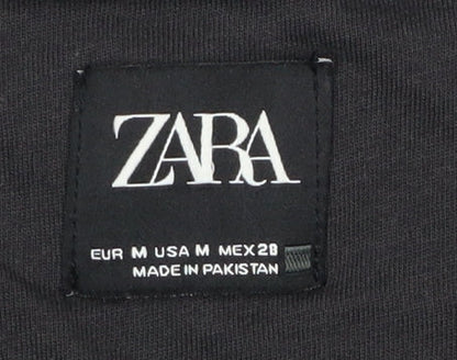 Womens UK Size M Zara Black Cardigan Sweatshirt