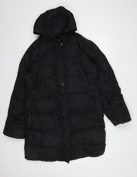 Womens UK Size S United Colors of Benetton Black Puffer Jacket