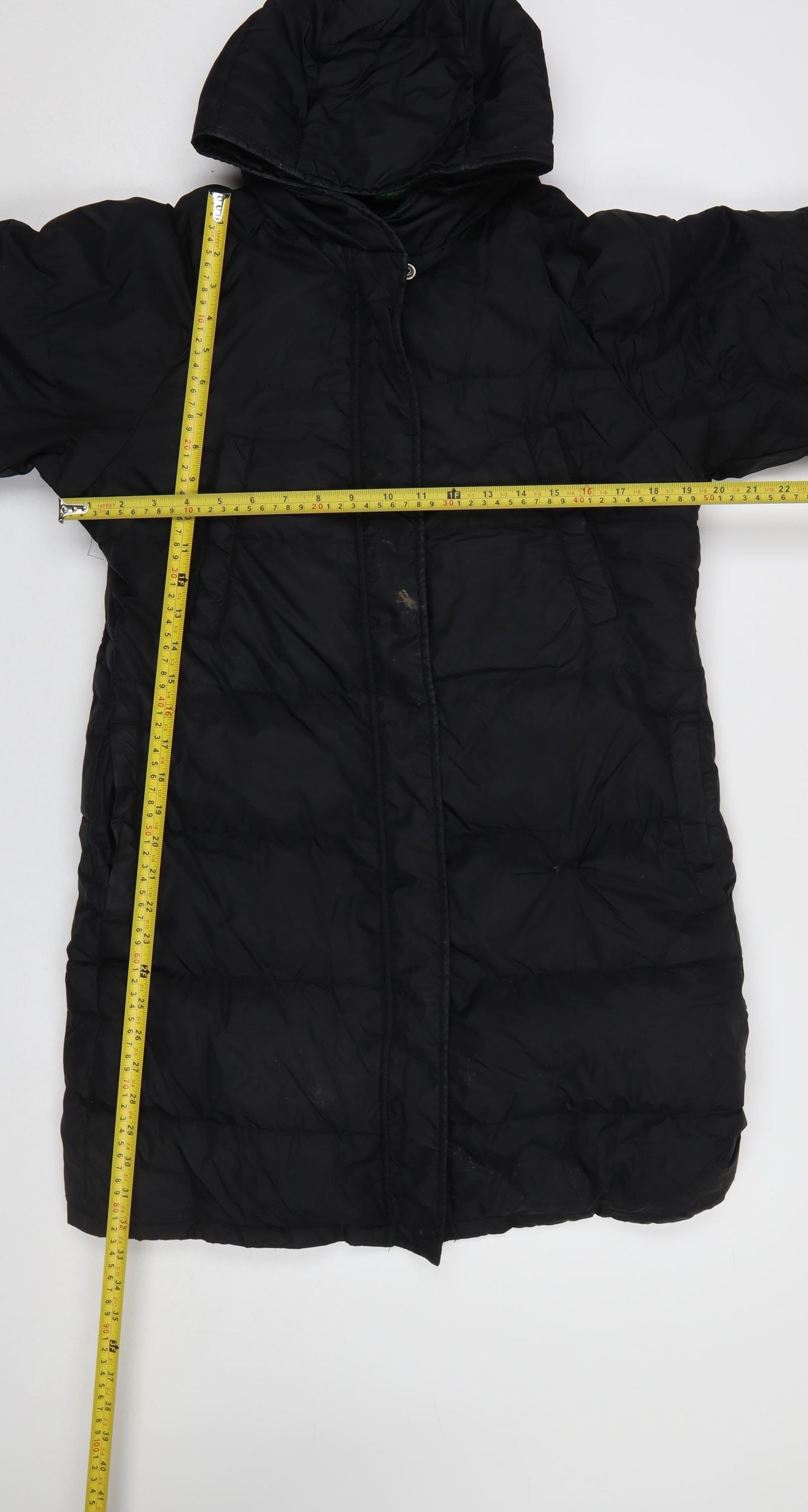 Womens UK Size S United Colors of Benetton Black Puffer Jacket