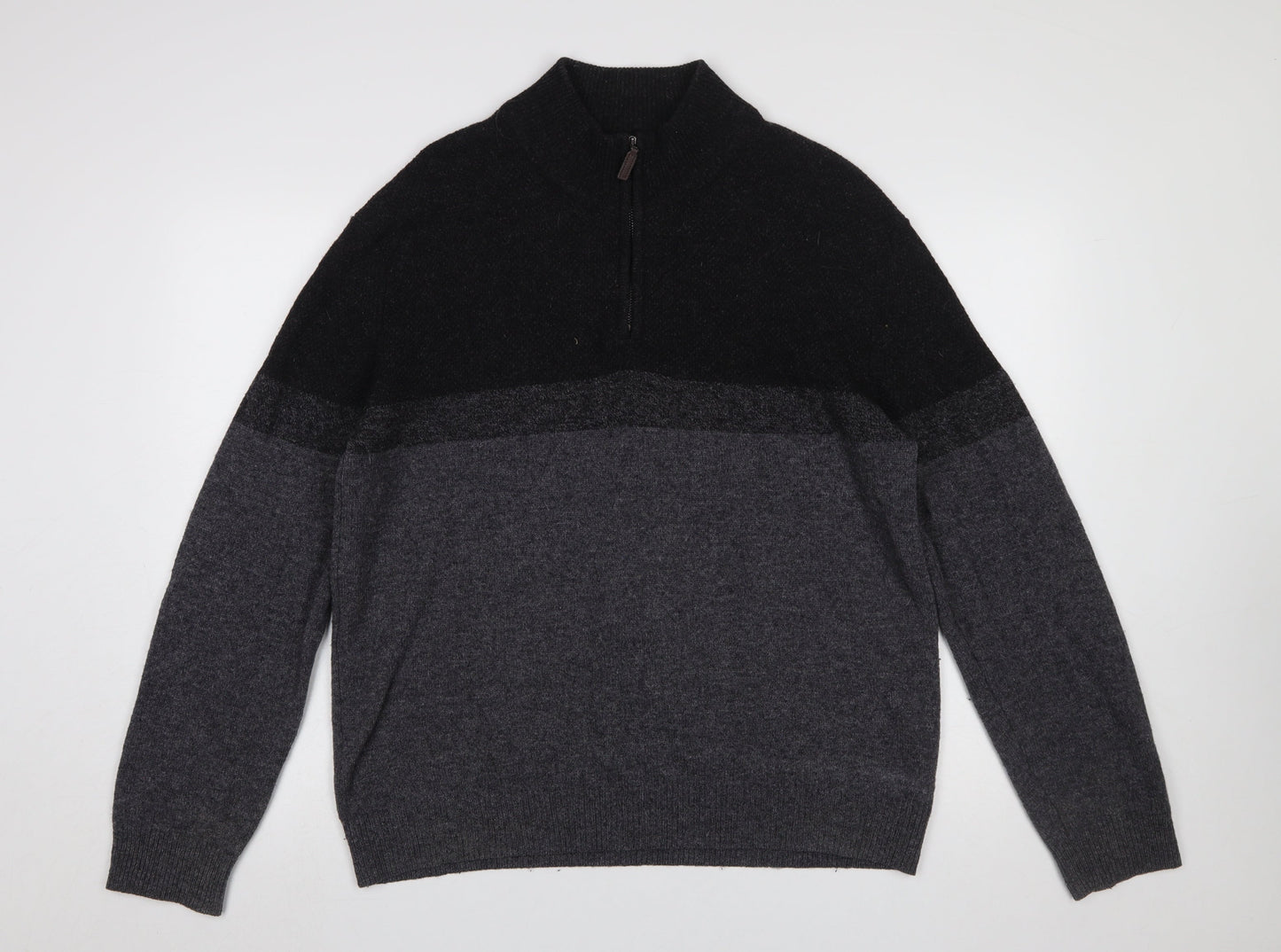Mens UK Size M Marks and Spencer Grey 1/2 Zip Jumper