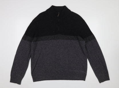 Mens UK Size M Marks and Spencer Grey 1/2 Zip Jumper