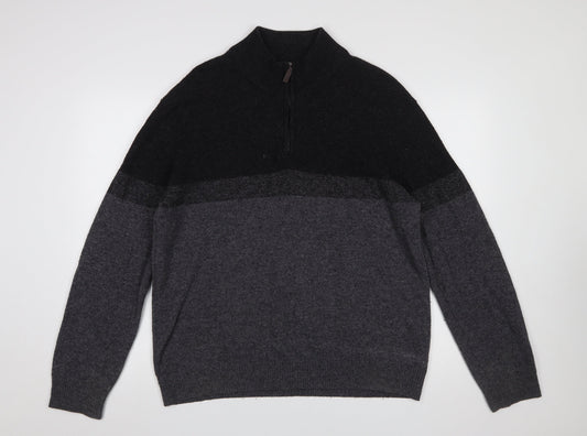Mens UK Size M Marks and Spencer Grey 1/2 Zip Jumper