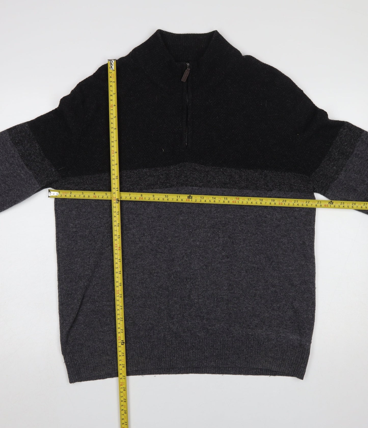Mens UK Size M Marks and Spencer Grey 1/2 Zip Jumper