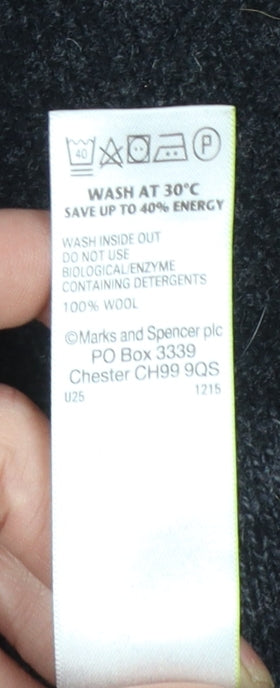 Mens UK Size M Marks and Spencer Grey 1/2 Zip Jumper