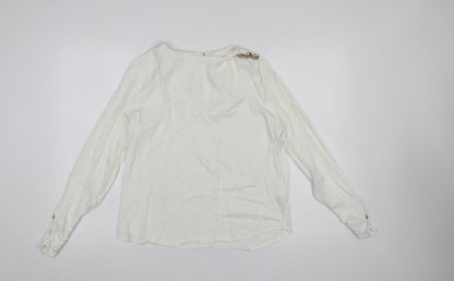 Womens UK Size 12 Savida Ivory Basic Blouse