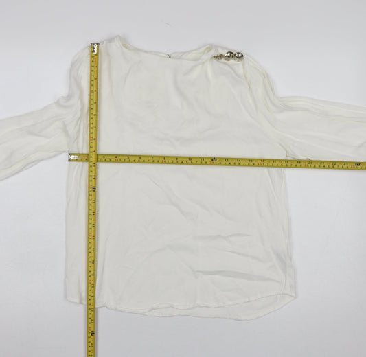 Womens UK Size 12 Savida Ivory Basic Blouse