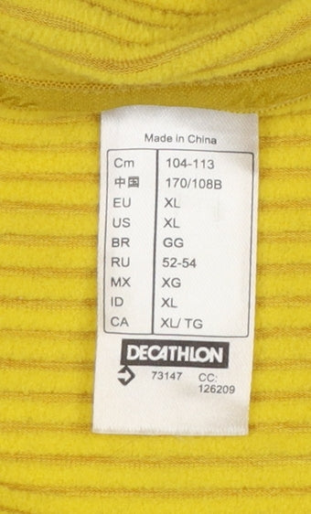 Womens UK Size XL DECATHLON Yellow Full Zip Hoodie