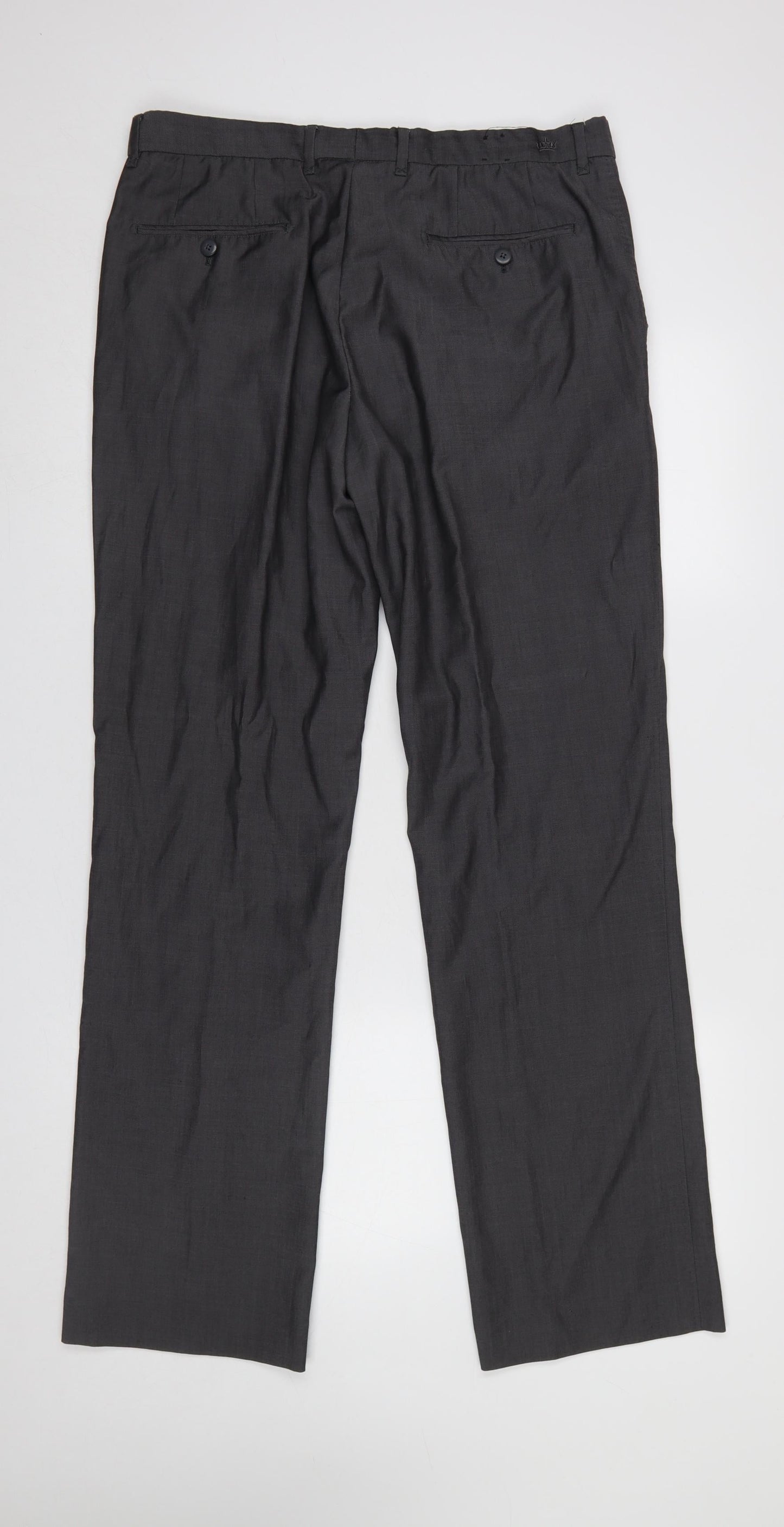 Mens UK Size L Lost Boys Classic Fit Dress Pants Black Trousers