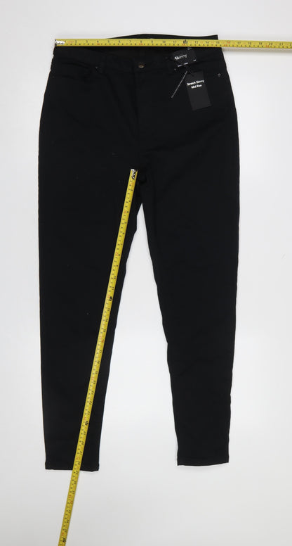 Dunnes Stores Women Black Size 14 Skinny Mid Rise Stretch Jeans