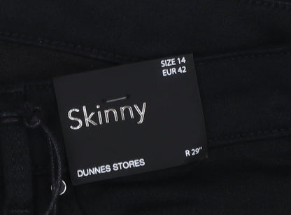 Dunnes Stores Women Black Size 14 Skinny Mid Rise Stretch Jeans