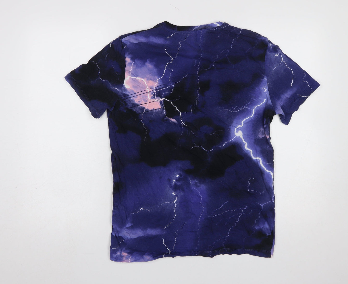 Womens UK Size 8 Bershka Blue Basic T-Shirt