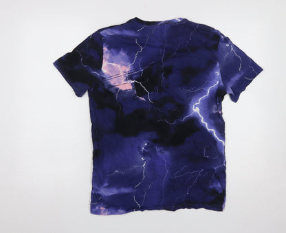 Womens UK Size 8 Bershka Blue Basic T-Shirt