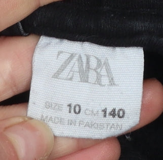 Girls UK Size 10 Years Zara Black Pullover Hoodie