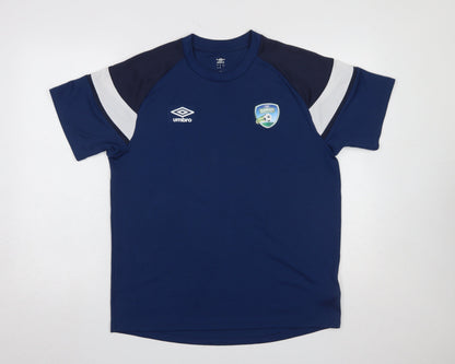 Umbro Men's Blue Football Training T-Shirt Size L Short Sleeve