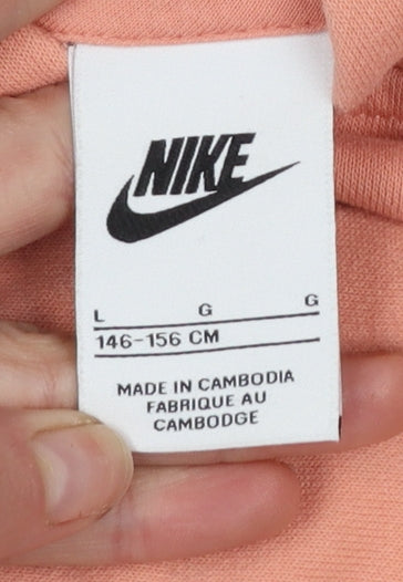 Girls UK Size 146 Nike Pink Pullover Hoodie
