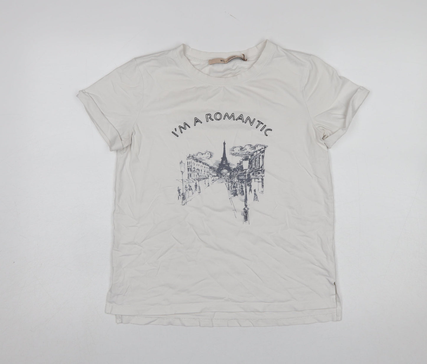 Womens UK Size XS Rue de Femme White Basic T-Shirt